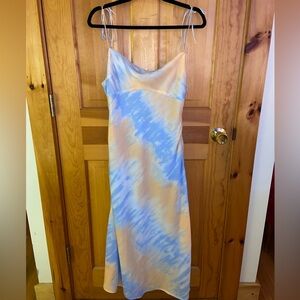 Emory Park Blue and Cream Maxi Dress